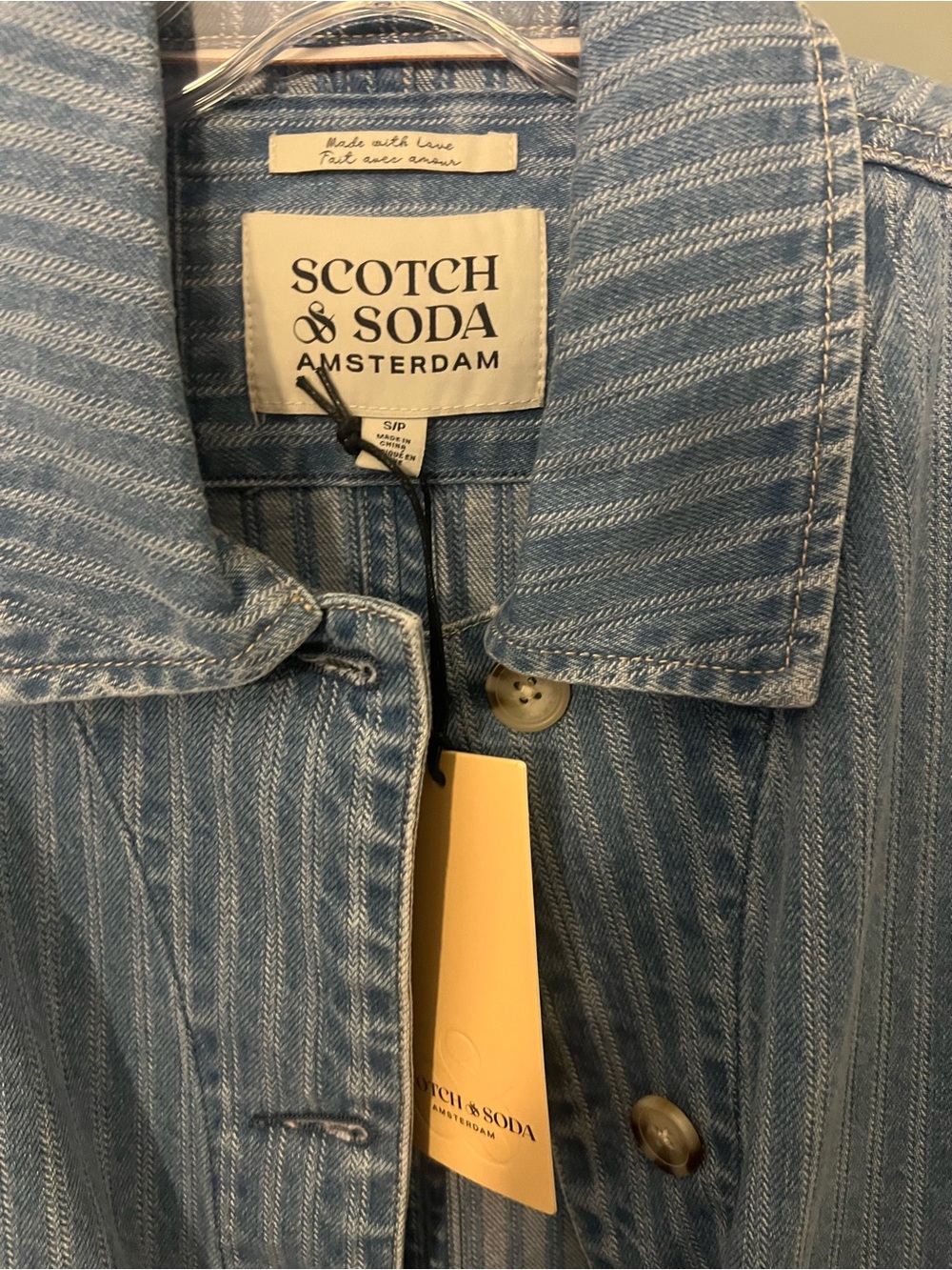 Scotch & Soda Light Blue Striped Denim Jacket - Picture 3 of 4